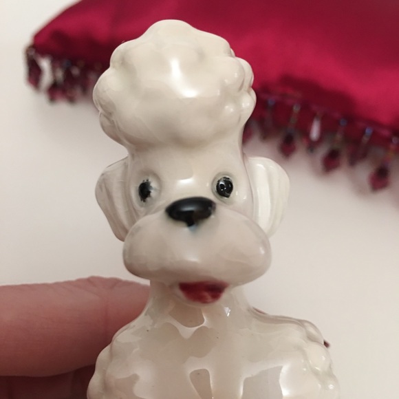 Vintage Goebel Retro Miniature Figurine White Poodle Curly Hair Puppy Dog - Picture 7 of 13